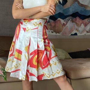 Vintage Abstract High Waist Pleated Skirt🍓